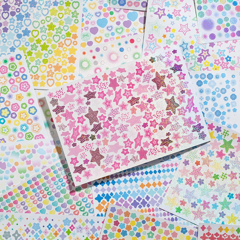2 Types, 20 Sheets Per Pack, Star Date Series, Star Creative Sticker Book, Handbook, DIY Scrapbook, Picture Book C