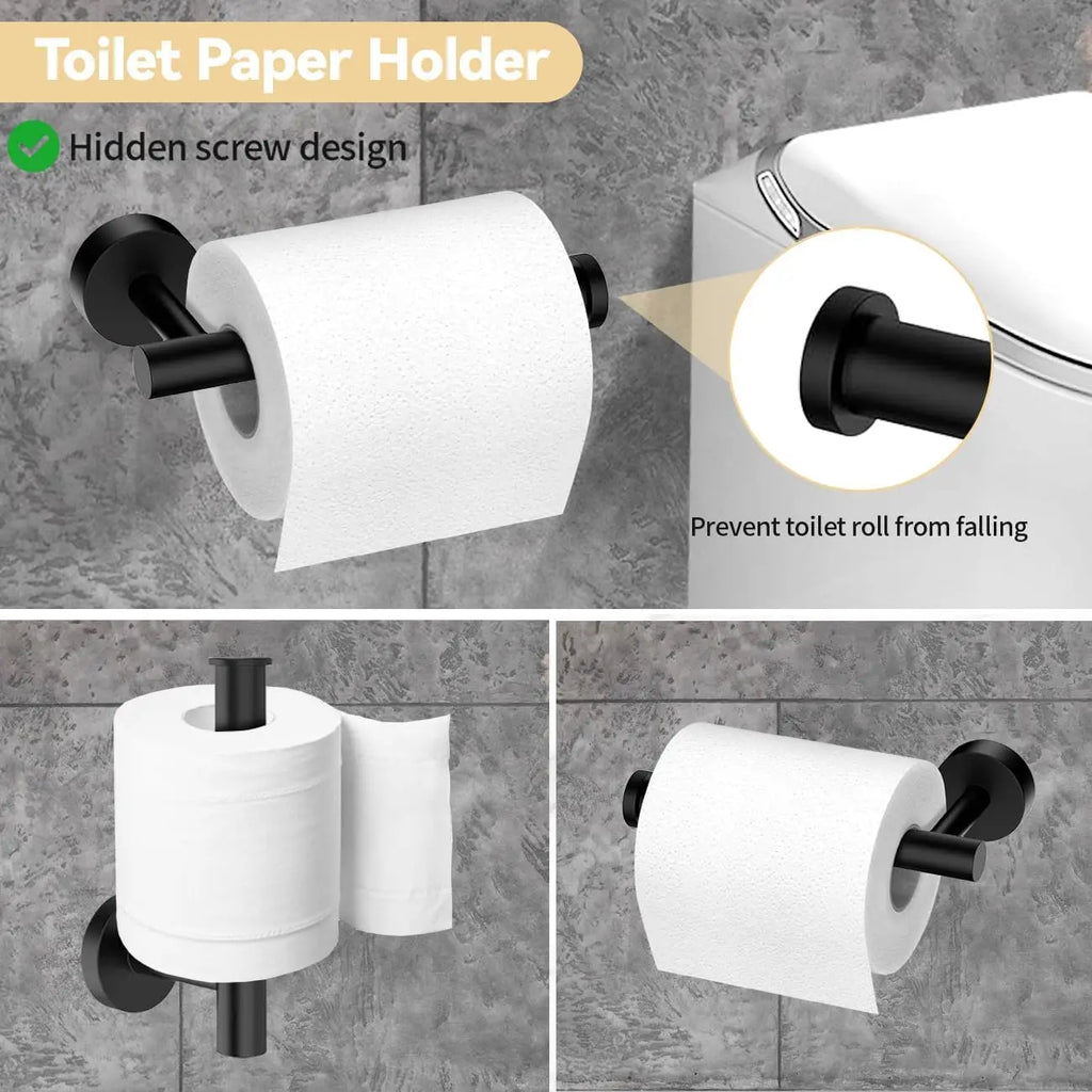 Bathroom Hardware Set Accessories Wall Mounted Stainless Steel Towel Bar Towel Ring Toilet Paper Holder Hook Bathroom Kit