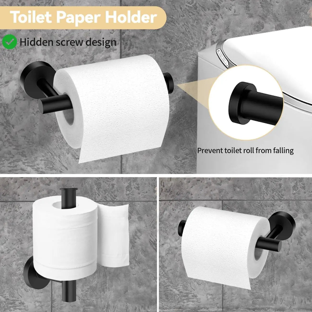 Bathroom Hardware Set Accessories Wall Mounted Stainless Steel Towel Bar Towel Ring Toilet Paper Holder Hook Bathroom Kit