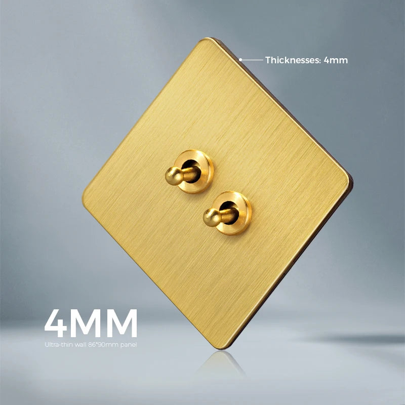 Avoir Tuya Smart Life Home Control Mini Wifi Module Wireless Gold Light Switches 1-4 Gang 2 Way Alexa Rocker Toggle Switch 220V