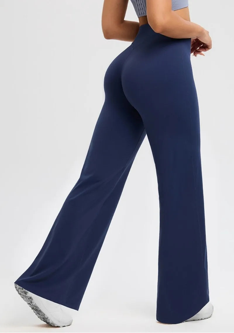 2026 C-B Women High Waist V Back Scrunch Straight Leg Yoga Pants Naked Feel Tummy Control Stretch Gym Pilates Sports Trousers