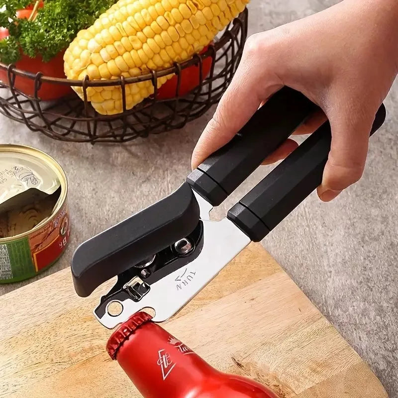Stainless Steel Multifunctional Professional Can Manual Can Opener Craft Beer Grip Can Opener Bottle Opener Kitchen Gadgets