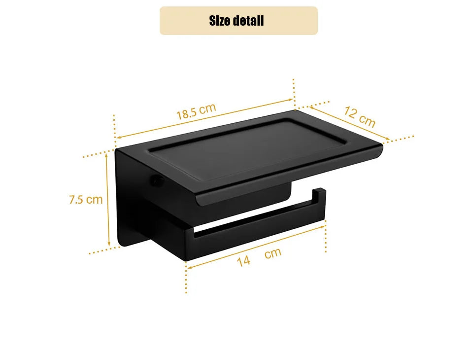 Matte Black Bathroom Hardware 304 Stainless Steel Towel Rack Toilet Paper Holder Liquid Soap Holder Towel Bar Toilet Accessories