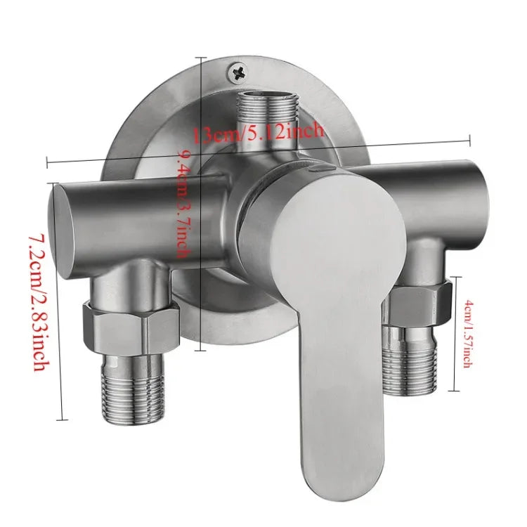 304 Stainless Steel Surface Shower Set Hot and Cold Switch Brushed Water Mixing Valve Faucet