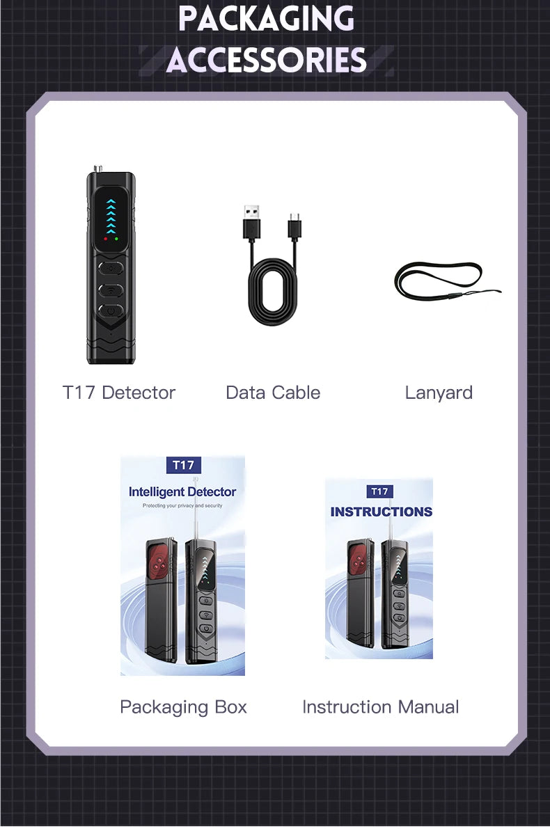 Smart Camera Detector, Anti-Eavesading, Anti-Stealing, Anti-Tracking, Very Suitable for Meeting Rooms, Families, Hotels, Cars