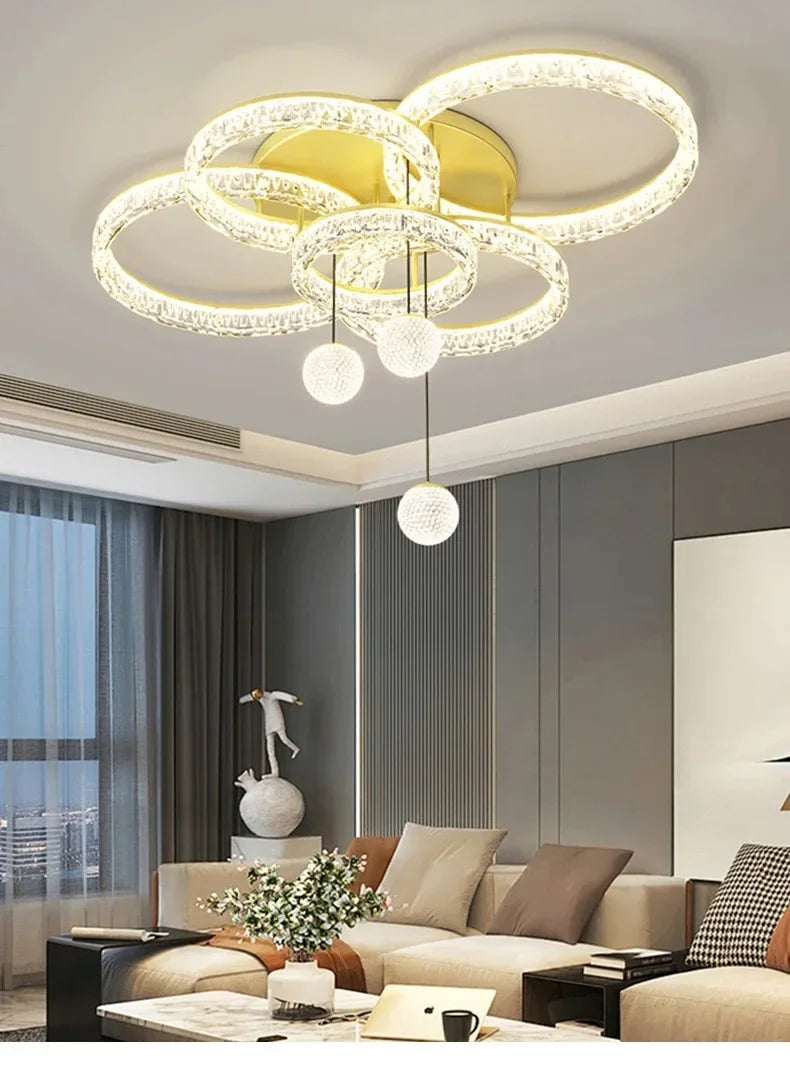Home Decoration Chandelier Modern Light Luxury LED Ceiling Lamp For Living Room Bedroom Home Decor Indoor Lighting Light Fixture