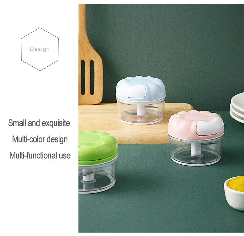 Manual Garlic Mincer Stainless Steel Blade and Hand Drawstring Food Vegetable Cutting Machine Meat Grinder Kitchen Gadgets