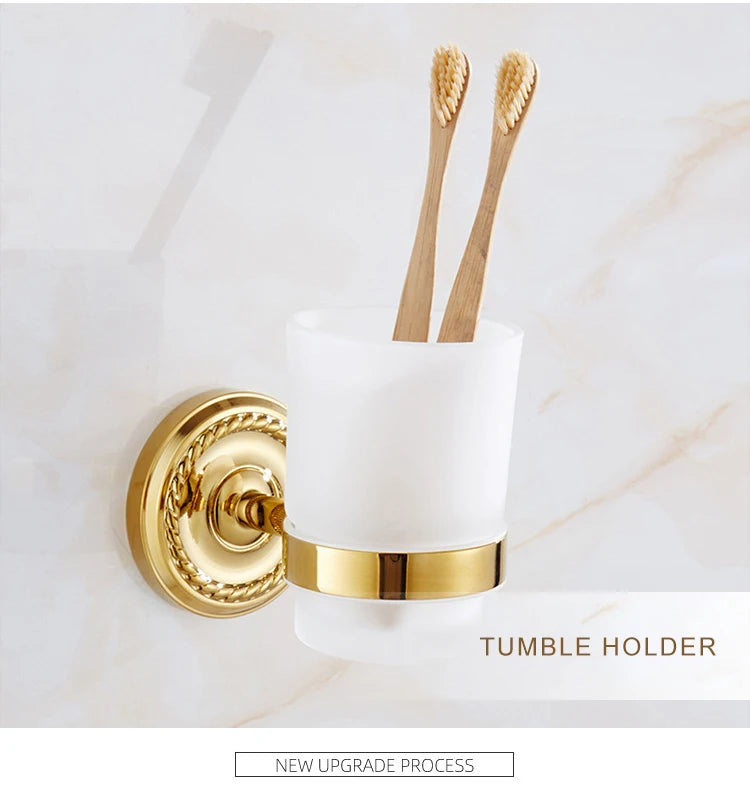 Luxury Gold Brass Bathroom Accessories Set,Robe hook,Paper Holder,Towel Bar,Towel Ring,bathroom sets, Gold Towel Rack,Soap Dish