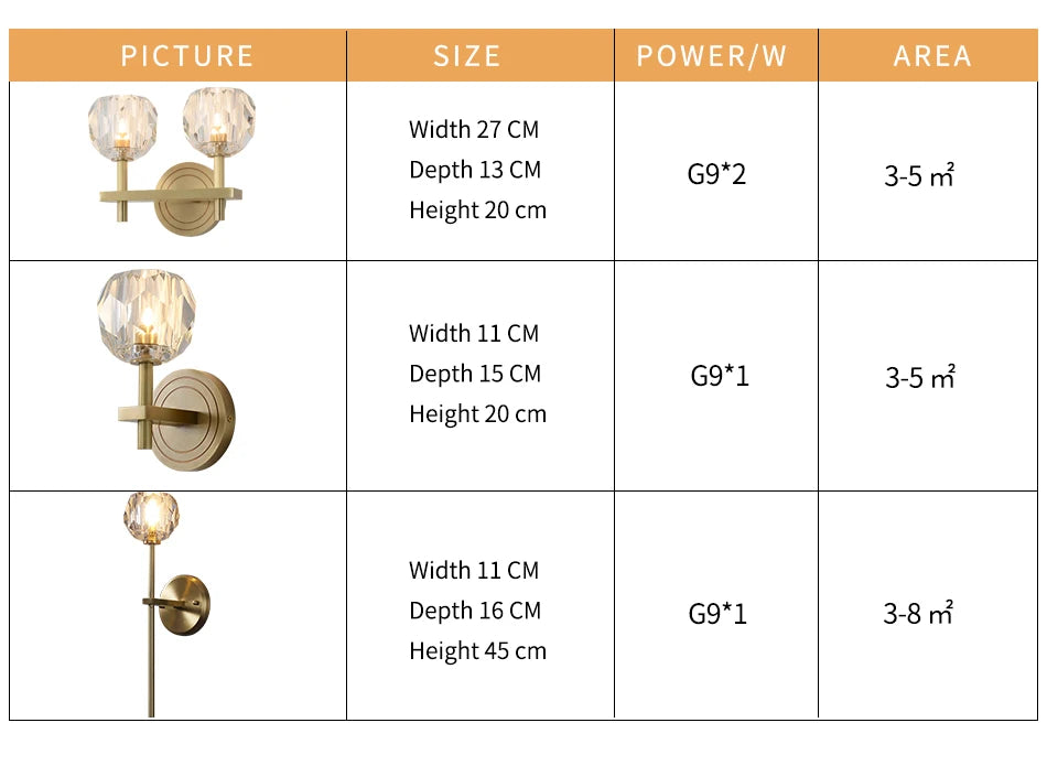 Modern Crystal wall lamp Luxury Living room bedroom lounge interior stairs wall lamp side lights Rose gold Copper wall light