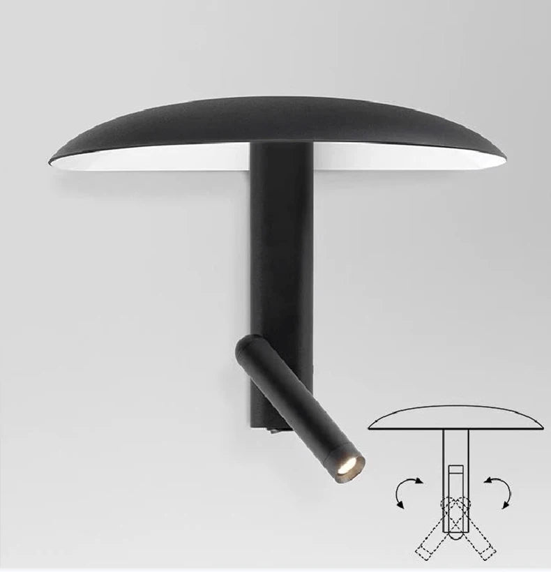 New Style Black Orange Beige Metal Wall Light With Switch 3000K Mushroom Bedroom Dining Room Shop LED Rotatable Dropshipping