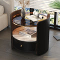 Modern Italian Round Bedside Table: Minimalist Design, Luxury & High-End Storage for Home Bedrooms