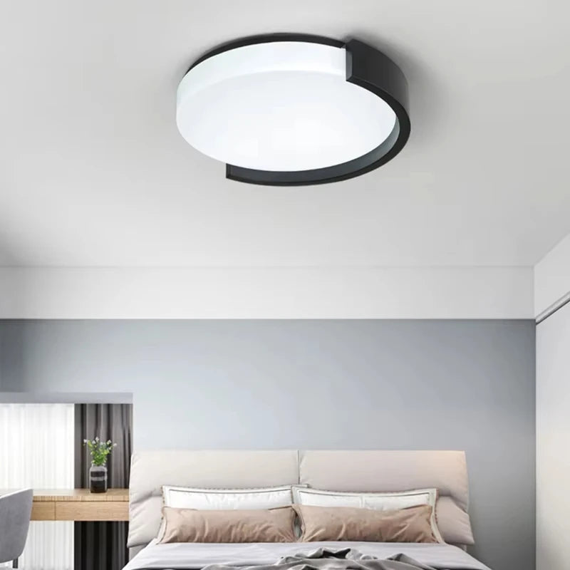 Modern Led Minimalist Nordic Black And White Room Main Light Living Room Circular Ceiling Light New Home Appliance Light Fixture