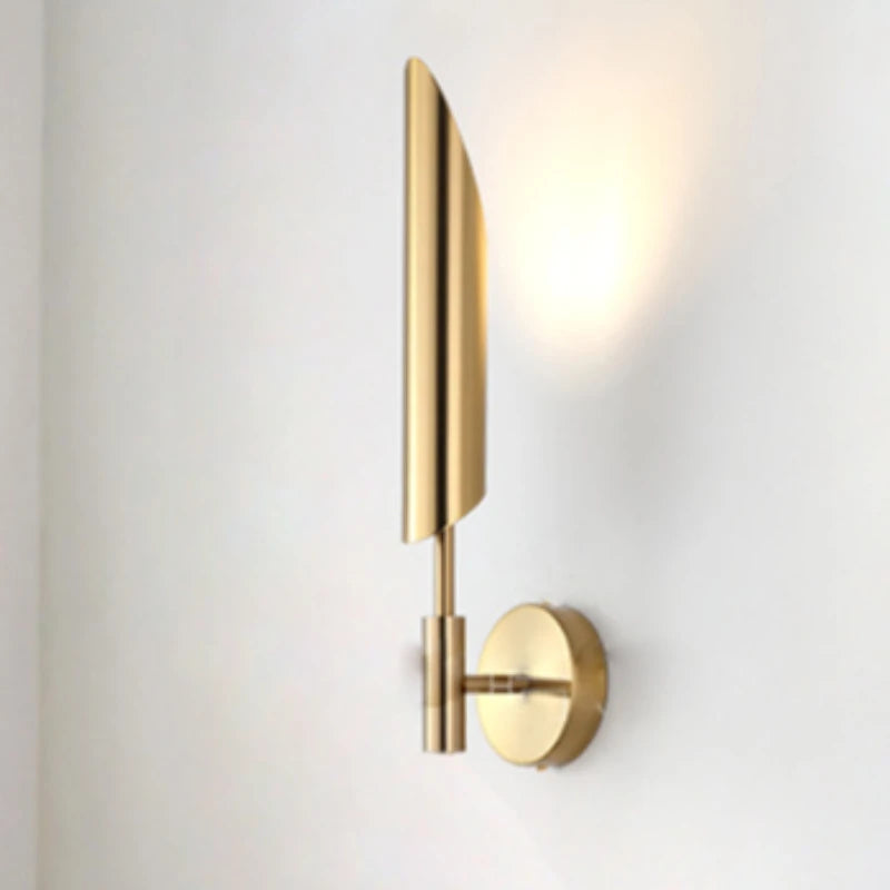 Simple Golden Inclined Tube Porch Living Room Dining  Bedroom Decor Wall Lamp Modern Light Luxury Creative Light Fixtures