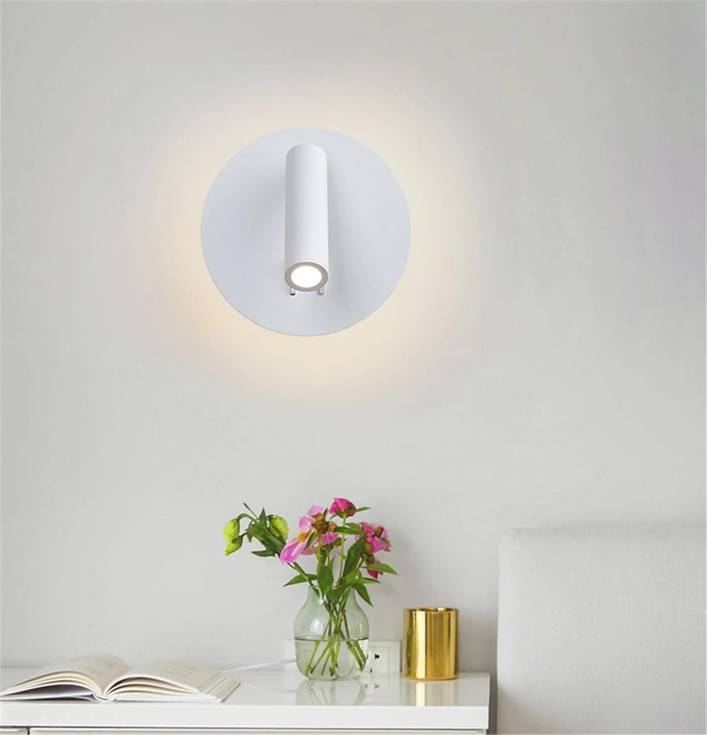 Turnable Led Wall Light With Switch Reading Lamp Bedroom Living Room Wall Lamp Desk Lamp Lighting Fixture AC85-265V