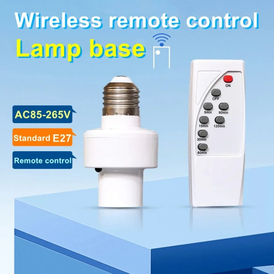 E27 Smart Lamp Holder Infrared Wireless Remote Control Timer Switch AC85-265V 220V 110V House Switch Baby Room Bedroom Switch