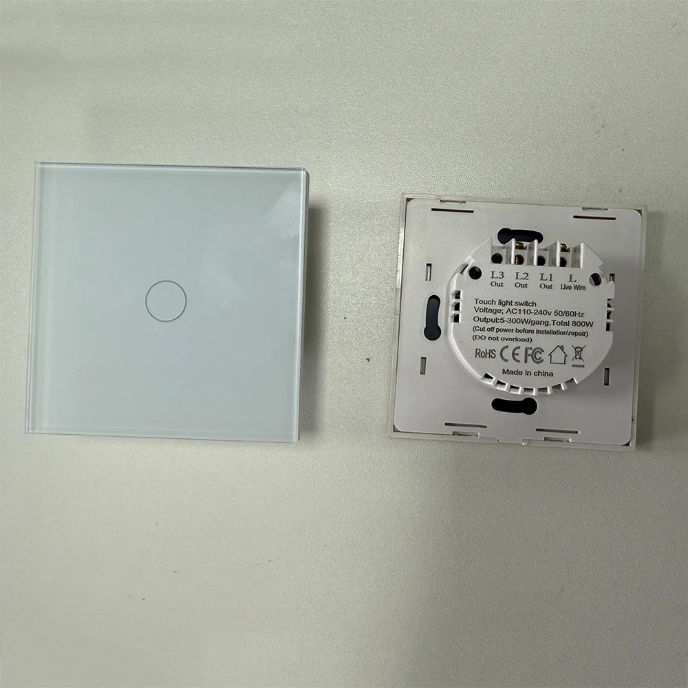 Tuya WiFi Smart Touch Switch Glass Panel EU Standard 1/2/3/4 Gang Light Switch Neutral Wire Required App Voice Control Alexa Goo