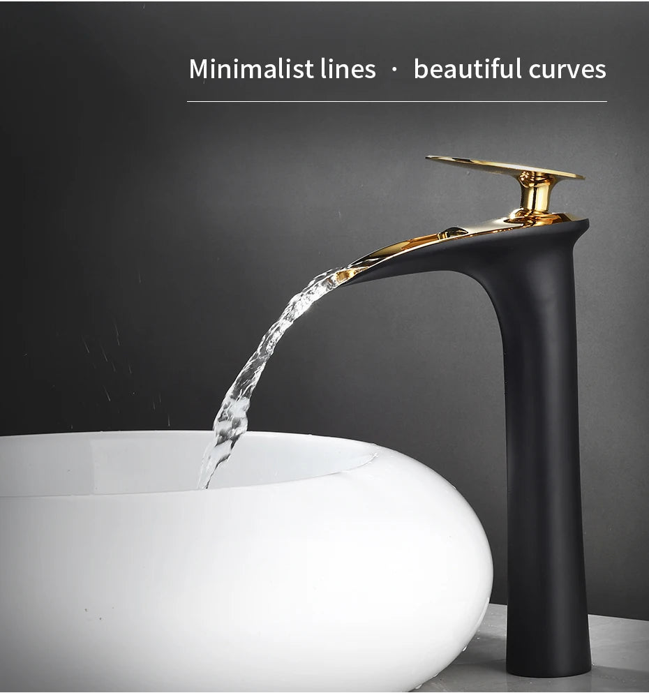 Basin Faucets Modern White Bathroom Faucet Waterfall faucets Single Hole Cold and Hot Water Tap Basin Faucet Mixer Taps 855924