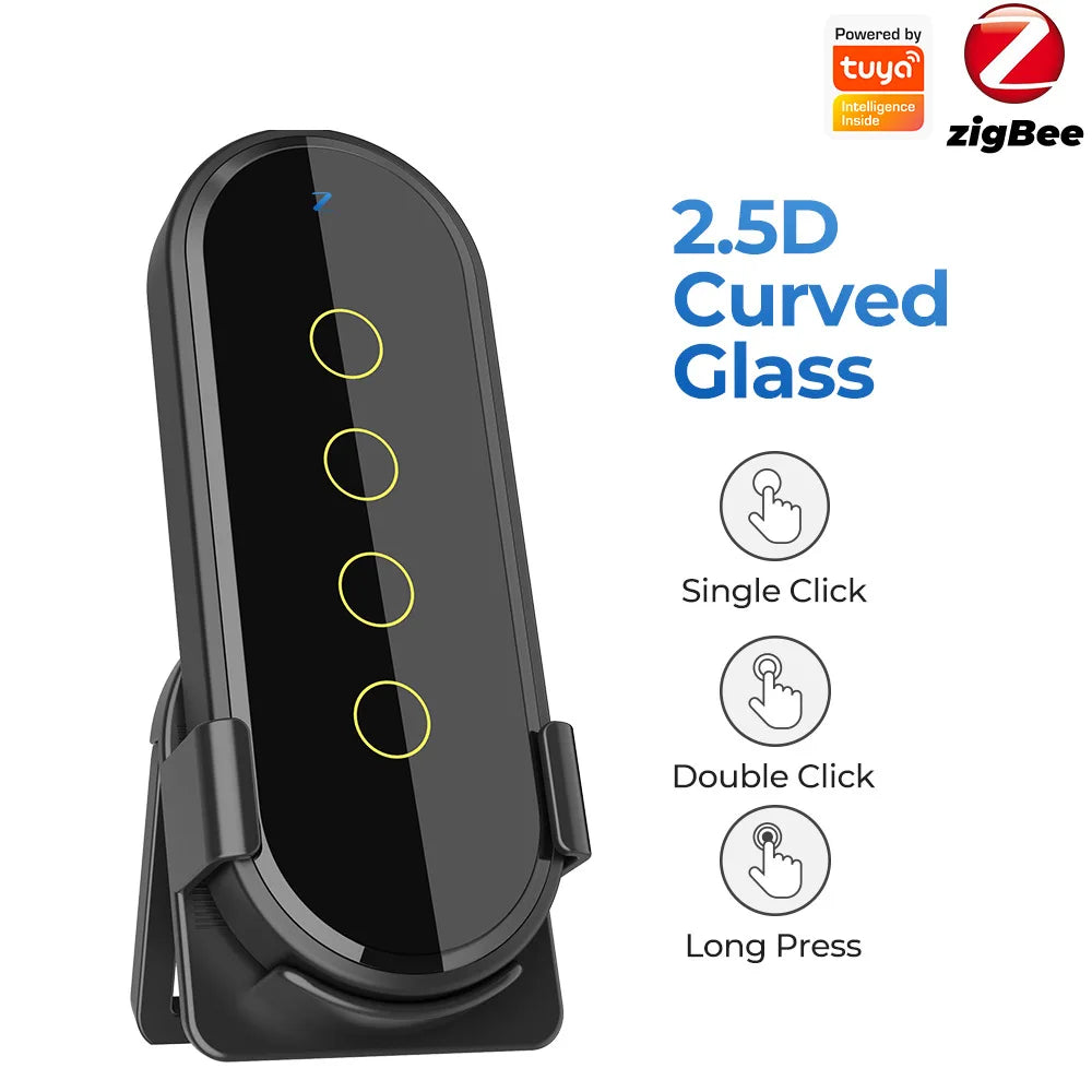 Tuya ZigBee Wireless Smart Home Scene Switch Light 4 Gang 12 Scene Touch Light Switch Remote Control Smart Life App