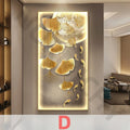 Led Light  Decorate living room dining room  orridor Bedroom staircase Simple Modern Hanging Painting Mural Ginkgo Mural Lamp