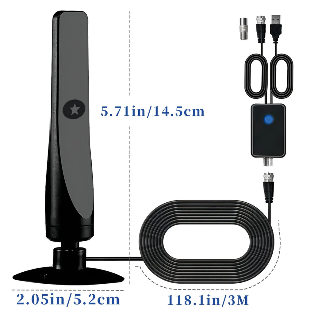 Indoor and outdoor high-definition ground wave digital TV antenna HDTV antenna supports DVB-T/T2, ISDB-T, DMB-T/H, ATSC