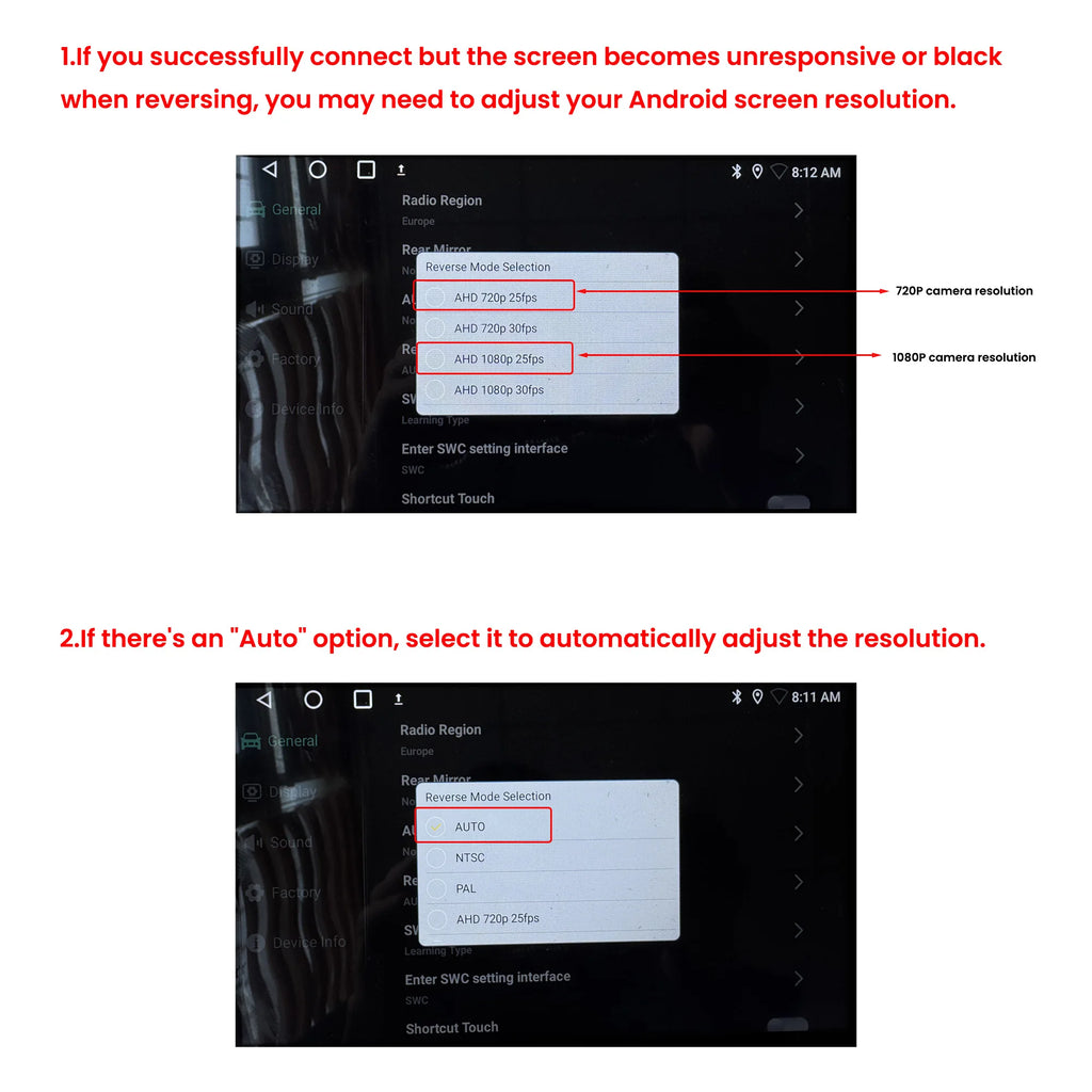 Universal HD 1080P AHD Car Rearview Camera 12V 480P 720P Waterproof Night Vision HD Color Image Video Car Reversing Image