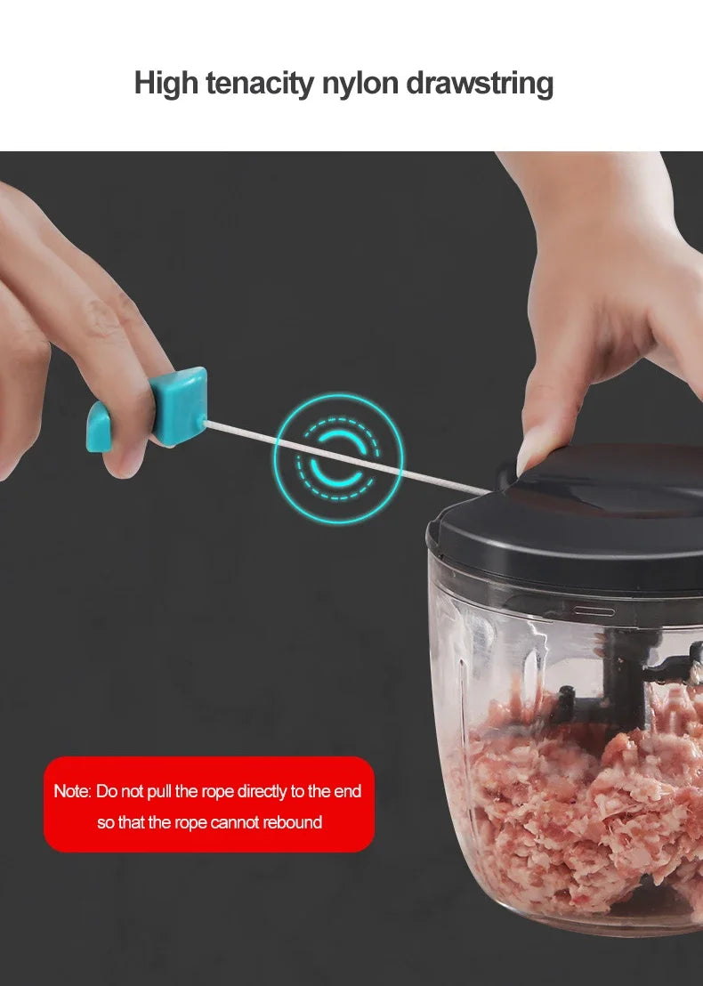 500/900ML Manual Meat Grinder Garlic Chopper Multifunction Vegetable Cutter Chopper Garlic Crusher Kitchen Gadgets