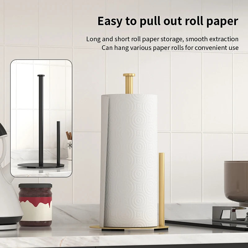 Kitchen Roll Holder with Weighted Base - Heavy-Duty Countertop Organizer, Space-Saving Design for Paper Towels, Kitchen supplies