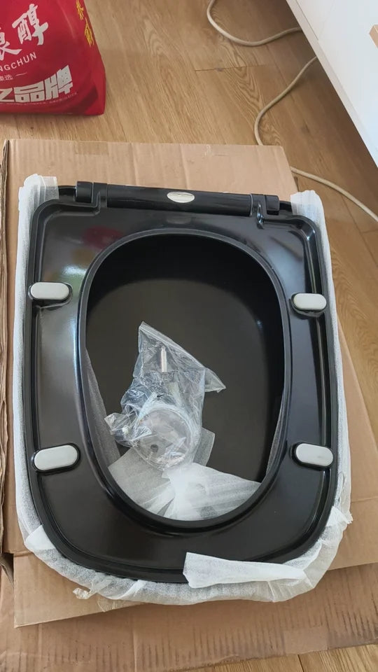 Thick Black Toilet Seat Cover Universal Soft Quiet Bidet Cover for U/V Toilet Durable Bathroom Accessories Home Toilet Parts