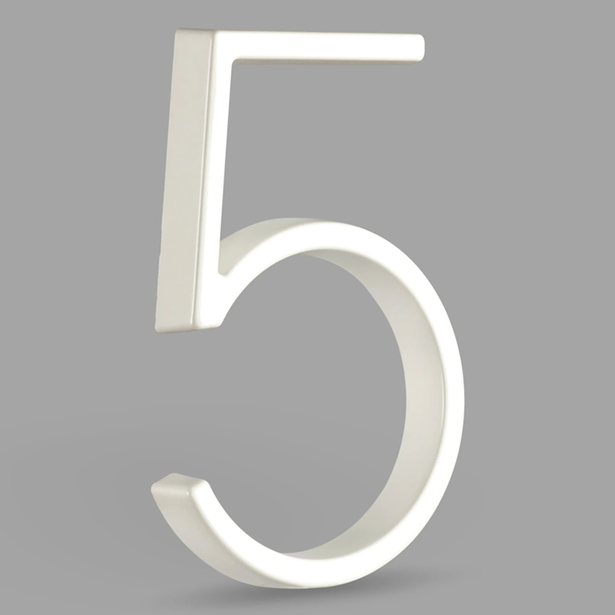 1pc 125mm Floating House Number Outdoor 5 inch White Aluminum Alloy Apartment Door Numbers Mailbox Address Sign #0-9 With Screws