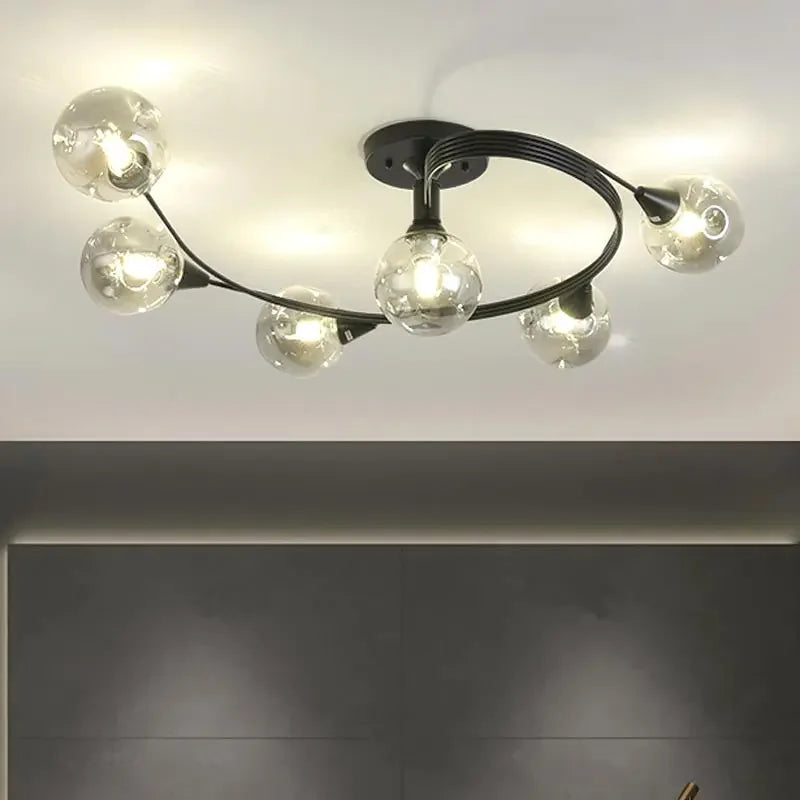 2025 Modern Led Ceiling Chandelier Nordic Glass Lamp Bedroom Kitchen Living Room Dining Room Decoration Home Ceiling Light Fixtu
