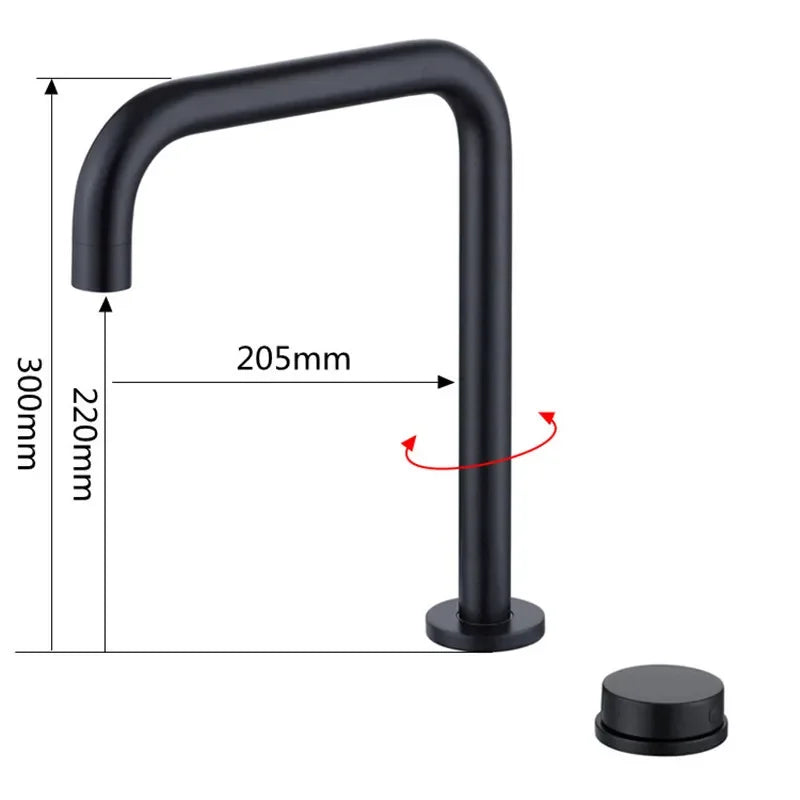 Basin faucet Bathroom two holes Widespread Brushed Gold bathroom sink tap 360 rotating widespread Black basin Tap