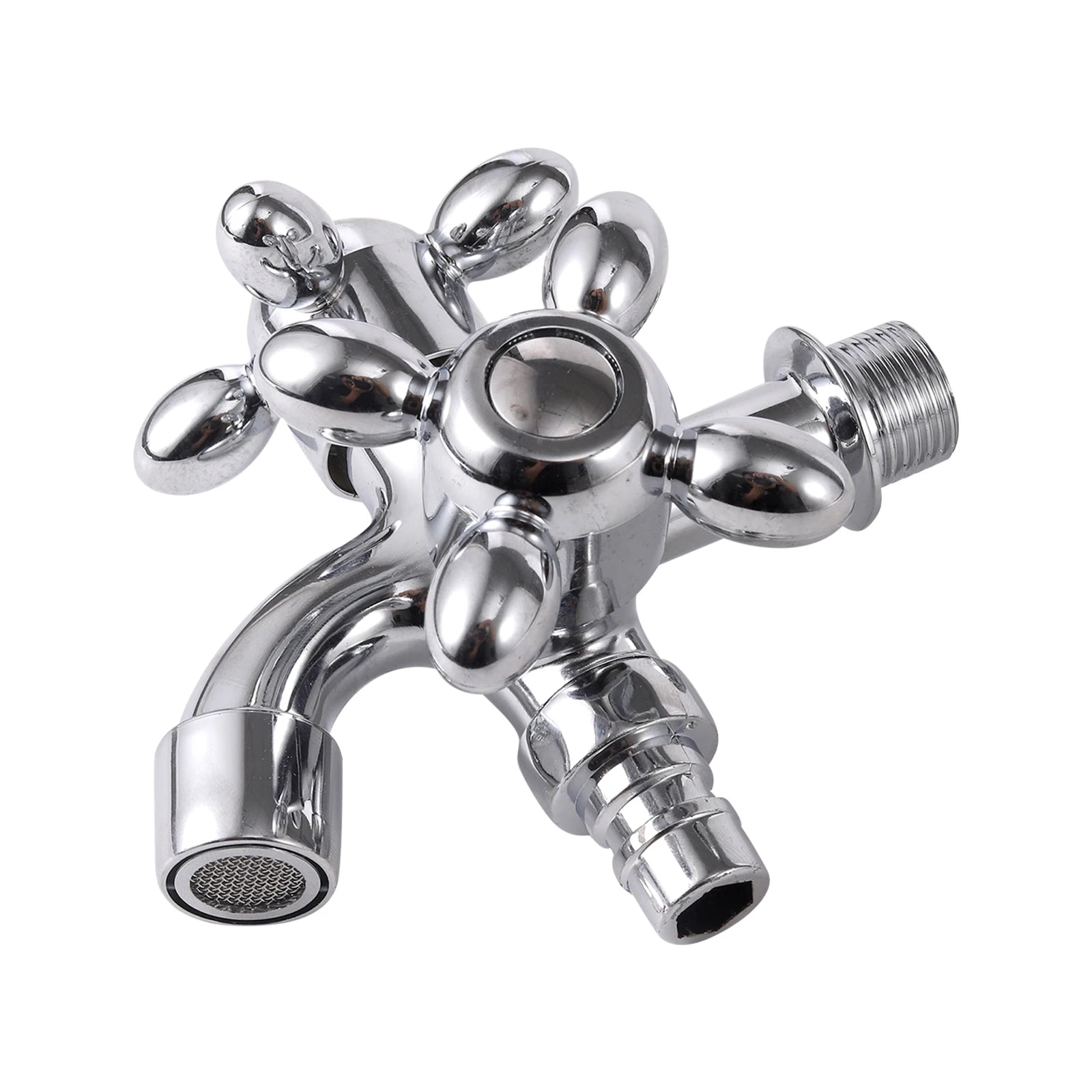 1/2" Dual Control Double Outlet Water Tap Universal Interface Plastic Faucet Home Tap Bathroom Hose Irrigation Quick Connector