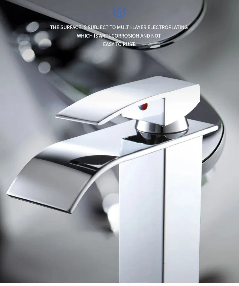 Waterfall Wash Basin Stainless Steel High And Low Faucet Black Hot And Cold Toilet Wash Basin Bathroom