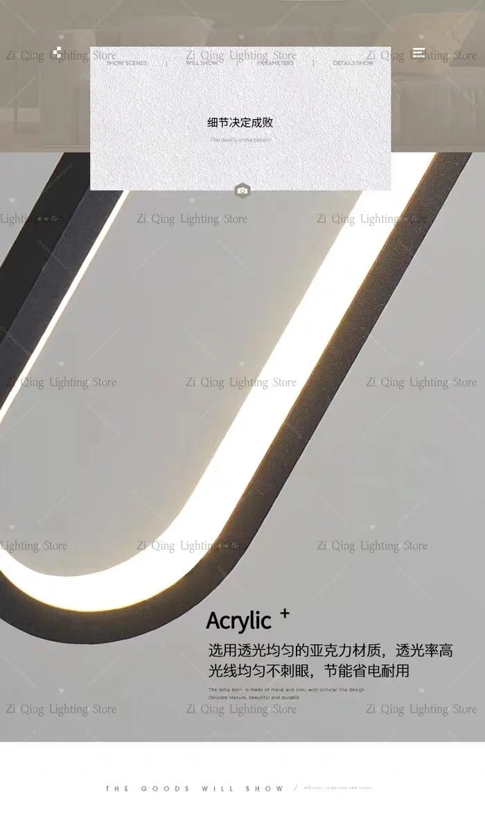 Modern LED Pendant Light Minimalist Chandelier Nordic Hanging for Living Room Restaurant Villa Loft Ceiling Staircase