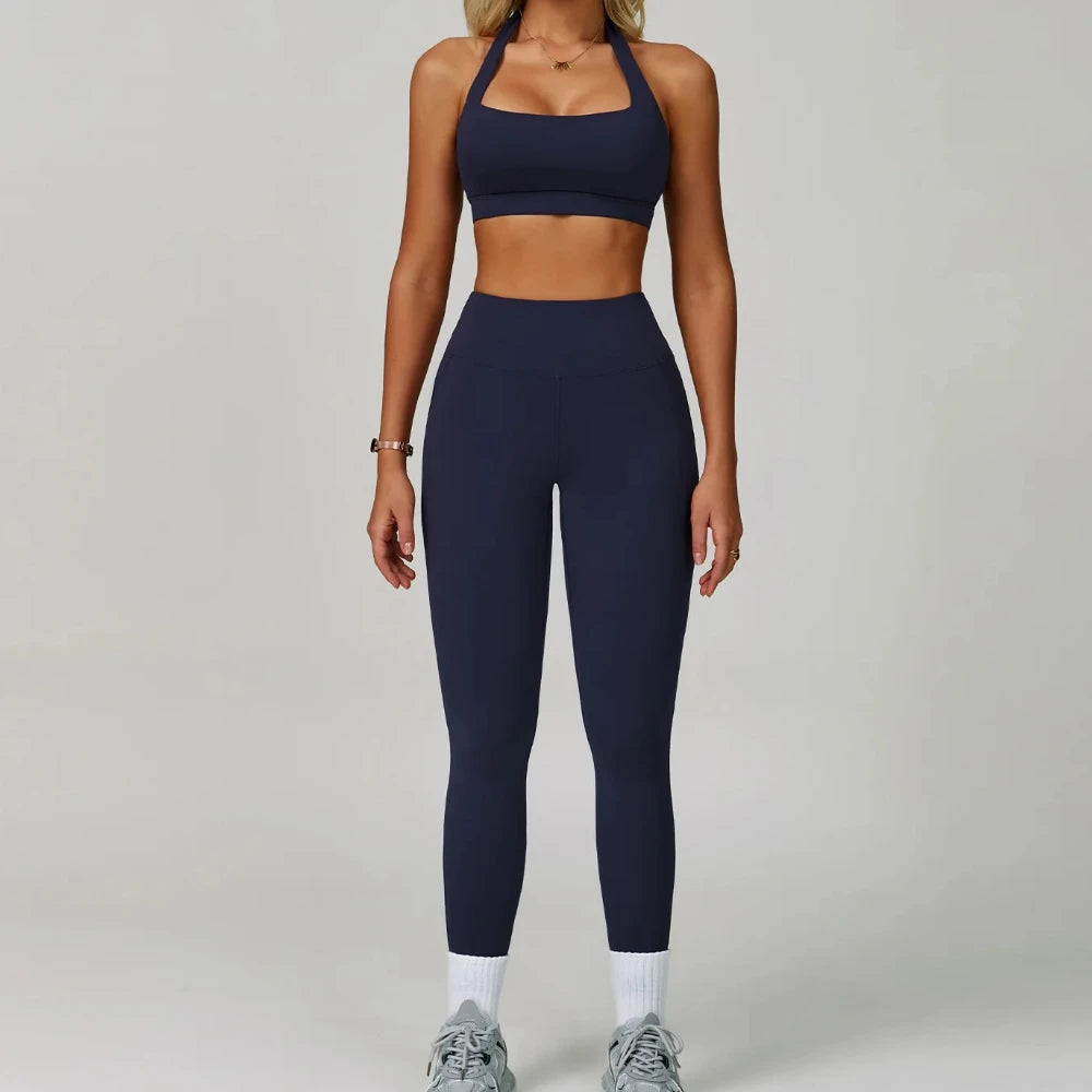 2Pcs Sets Women's Tracksuit Fitness Clothes Yoga Sets Sportswear Workout Bra High Waist Leggings Set Gym Clothing Sports Suits