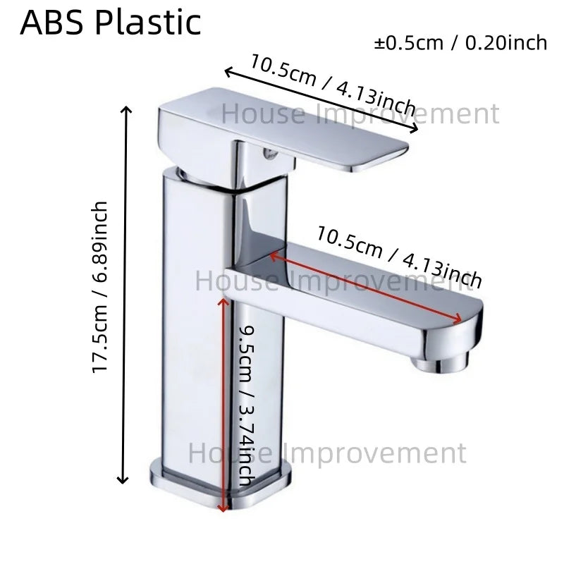 Hot and Cold Bathroom Faucet Water Mixer Tap Single Handel Single Hole Deck Mounted Plastic Washbasin Bathtub Faucet G1/2