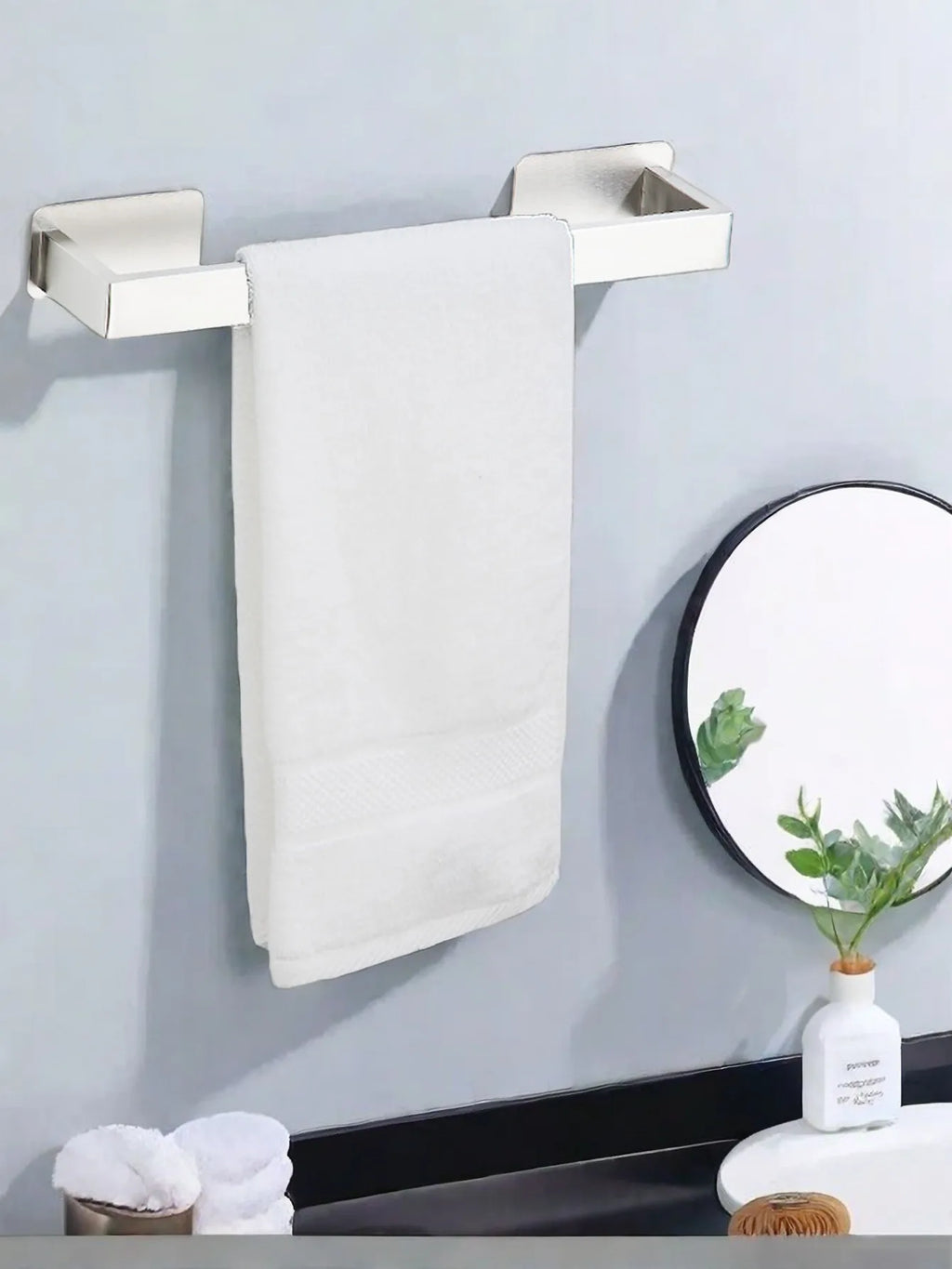 1-5PCS Towel Holder Bathroom Towel Bar Hanger Toilet Paper Holder Dispenser Wall Hooks Robe Key Hooks Hardware Accessories Set