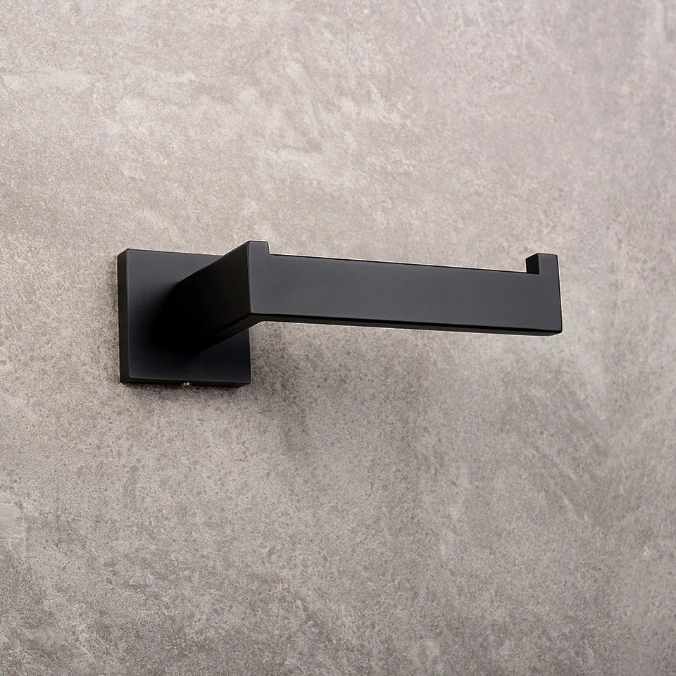 Matte Black Bathroom Hardware 304 Stainless Steel Towel Rack Toilet Paper Holder Liquid Soap Holder Towel Bar Toilet Accessories