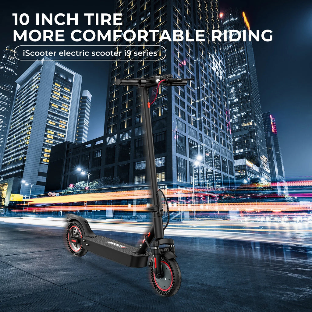 ISCOOTER I9MAX Adult E-Scooter 500W Motor E-Scooter 36V10AH Battery E Scooter 10 Inch Solid Tires Electric Scooter