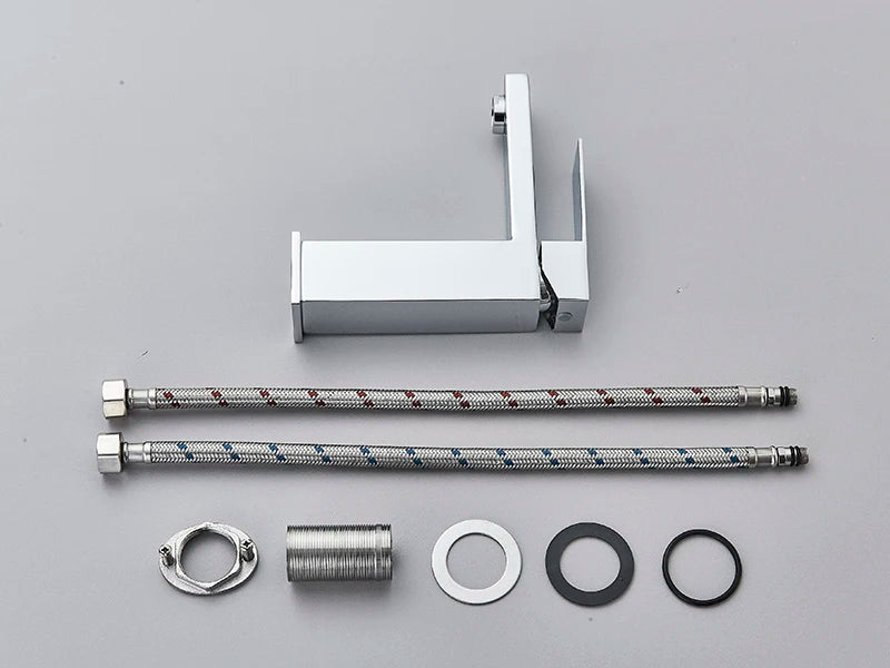 Senlesen Brushed Gold Bathroom Faucet Basin Faucets Deck Mounted Sink Mixer Tap Stainless Steel Countertop Hot Cold Water Crane
