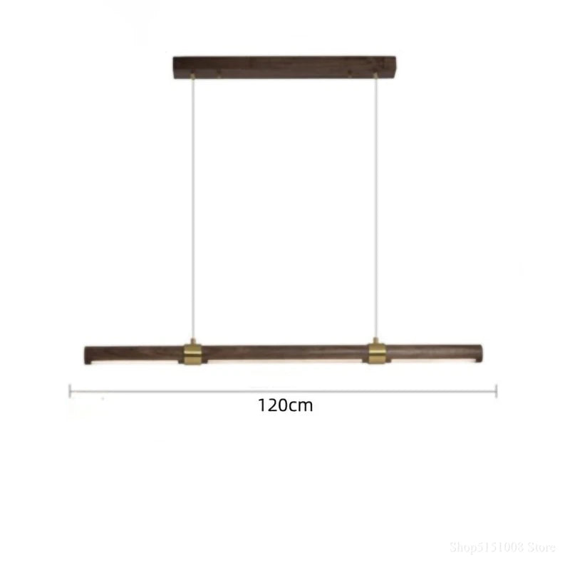 Modern LED Pendant Light ong strip restaurant chandelier dining room lamp minimalist office Lustre Walnut Home decor Lighting