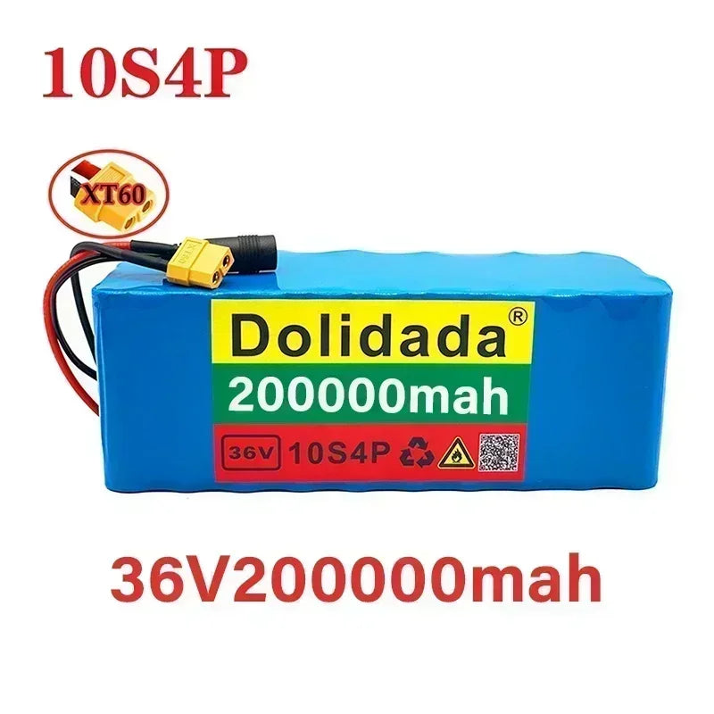 Electric Scooter 10S4P 200000 Lithium Battery 36V 18650 Battery 36V 200Ah Electric Scooter 36V Electric Scooter Battery+Charger.
