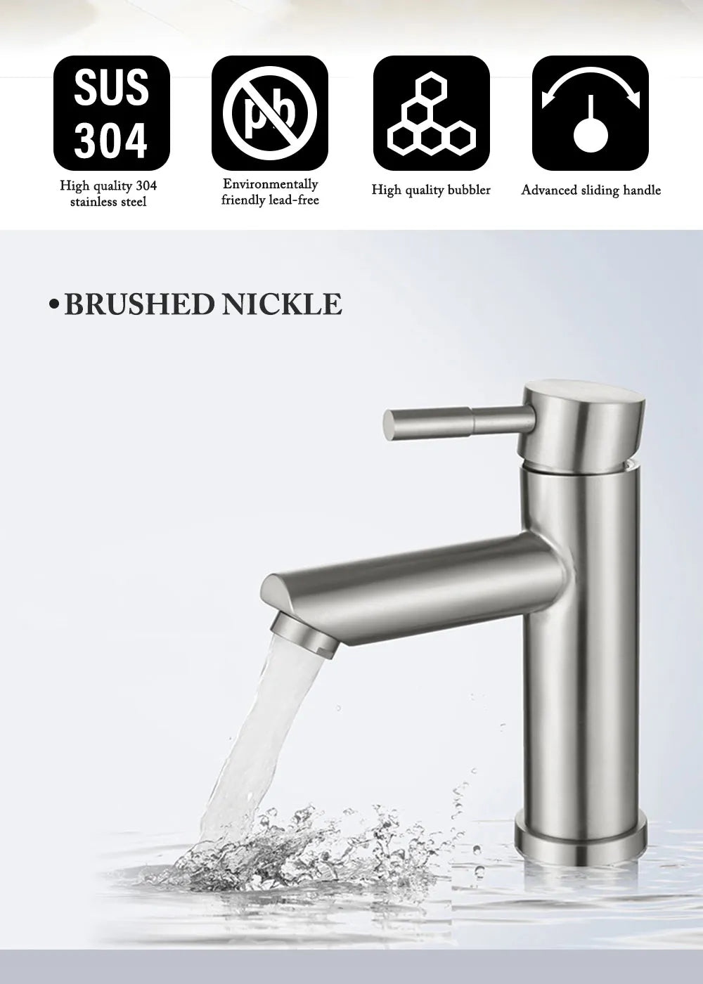 Bathroom Faucets Hot and Cold Mixer Faucets Vanity Bathroom Kitchen Deck Mounted Bathroom Sink Faucets（hose not include）