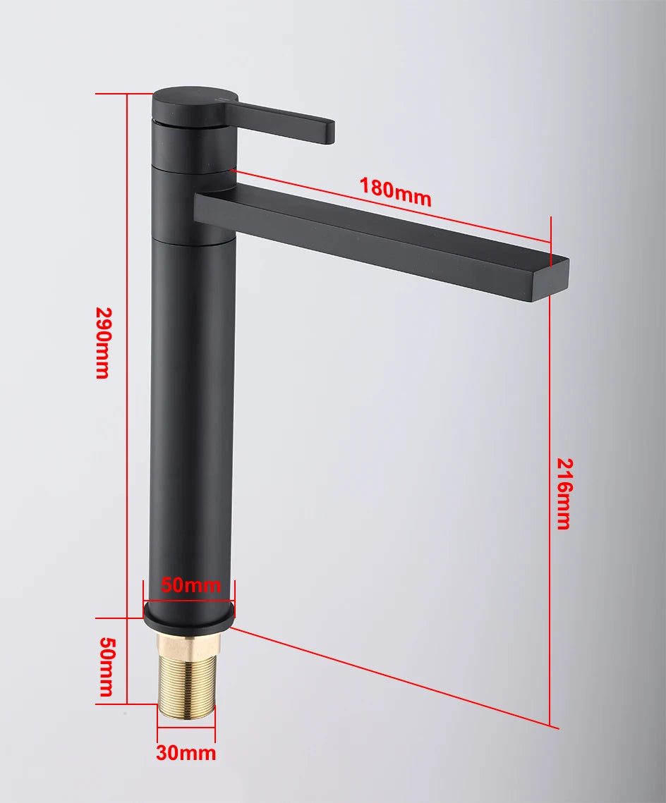 VGX Bathroom Faucets High Basin Mixer Sink Tall Faucet Gourmet Washbasin Taps Water Tap Hot Cold 360° Tapware Crane Brass Black