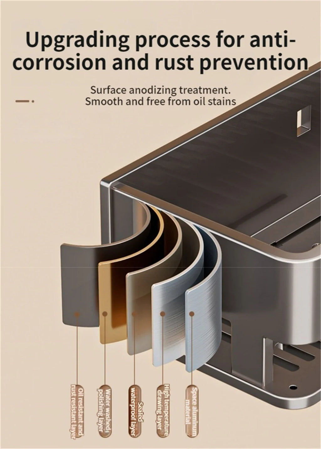 Wall-Mounted Bathroom Storage Shelf with No Drilling Required for Bathroom Sink Vanity and Toilet Wall Storage Racks
