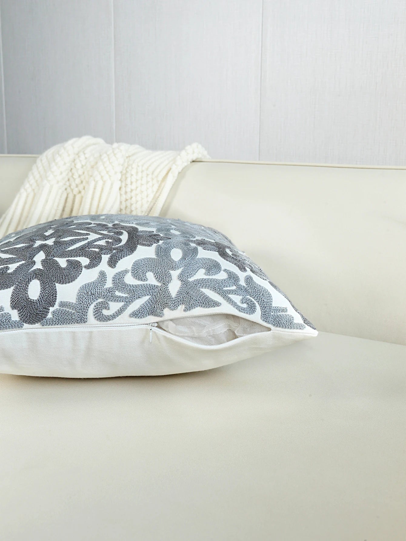 1pc, Geometric Embroidery Decorative Cushions for Sofa Modern Light Luxury Throw Pillowcover