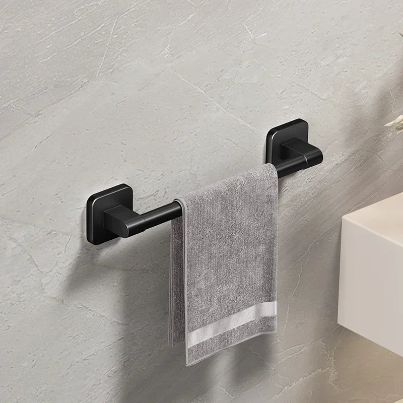 Wall Mounted Towel Rack Bathroom Storage Rack No Drilling Bathroom Horizontal Bar Towel Rack Kitchen Bathroom Accessories
