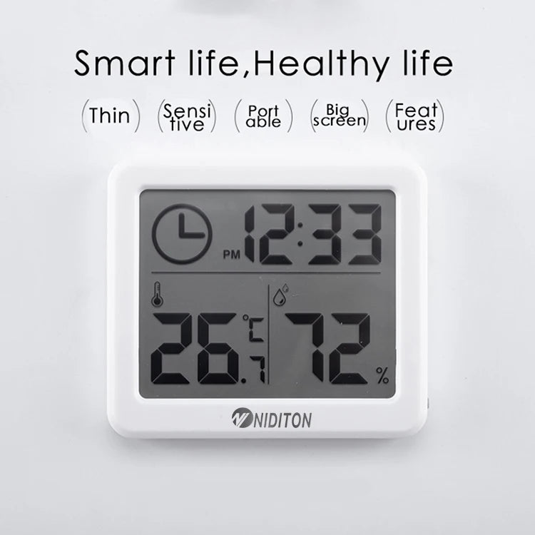 Digital Clock Desk Clock with Temperature Humidity  Wall Clocks for  Home Kitchen Office Desk Decorations NIDITON