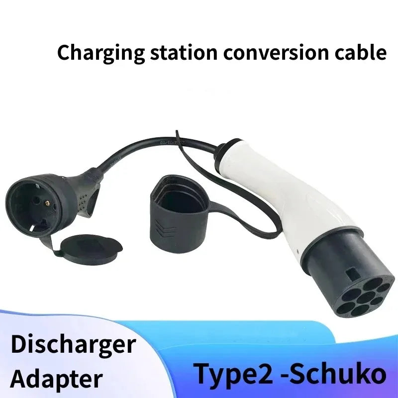 16A 7kw Type2 to Schuko Adapter Mennekes Type 2 to European Domestic Socket for Electric Scooters E-Bikes