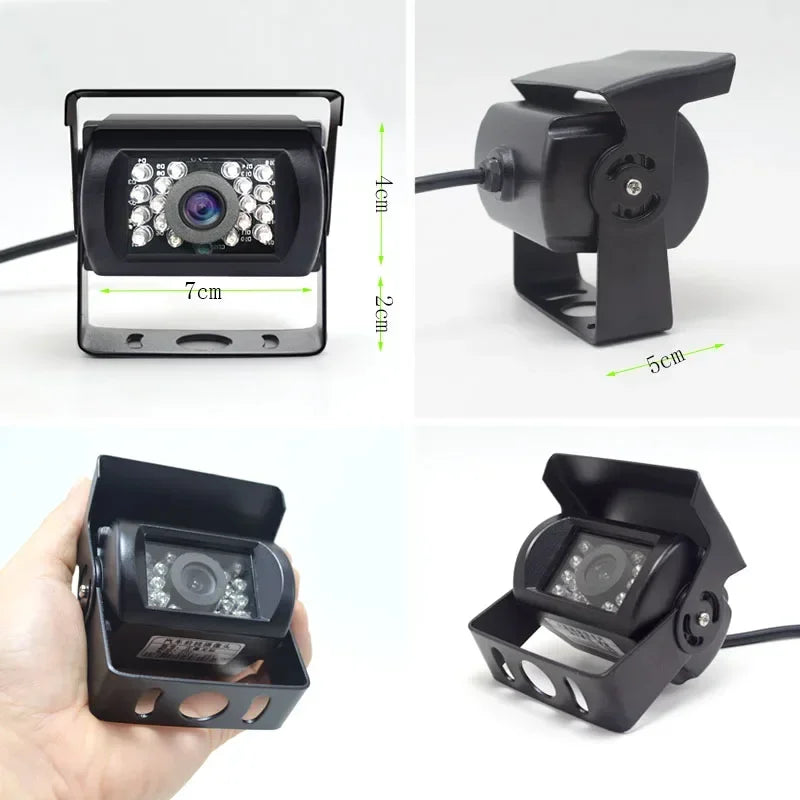 HD 12V/24V Backup Camera Heavy Duty IR Night Vision Waterproof Vehicle Rear View HD Cam for Car Bus Lorry Trailer Pickups RV